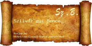 Szilvágyi Bence névjegykártya