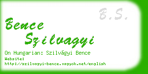bence szilvagyi business card
